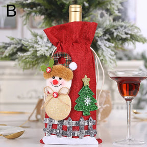 Bolsa, Funda para Botella de Vino, Decoración Navideña.