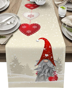 Caminos de Mesa, Decoración Navideña, Copos de Nieve, Gnomo.