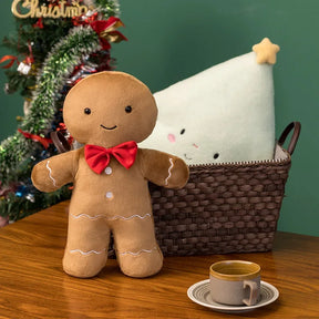 Almohada de decoración del hogar con tema navideño, pan de jengibre, árbol de Navidad.