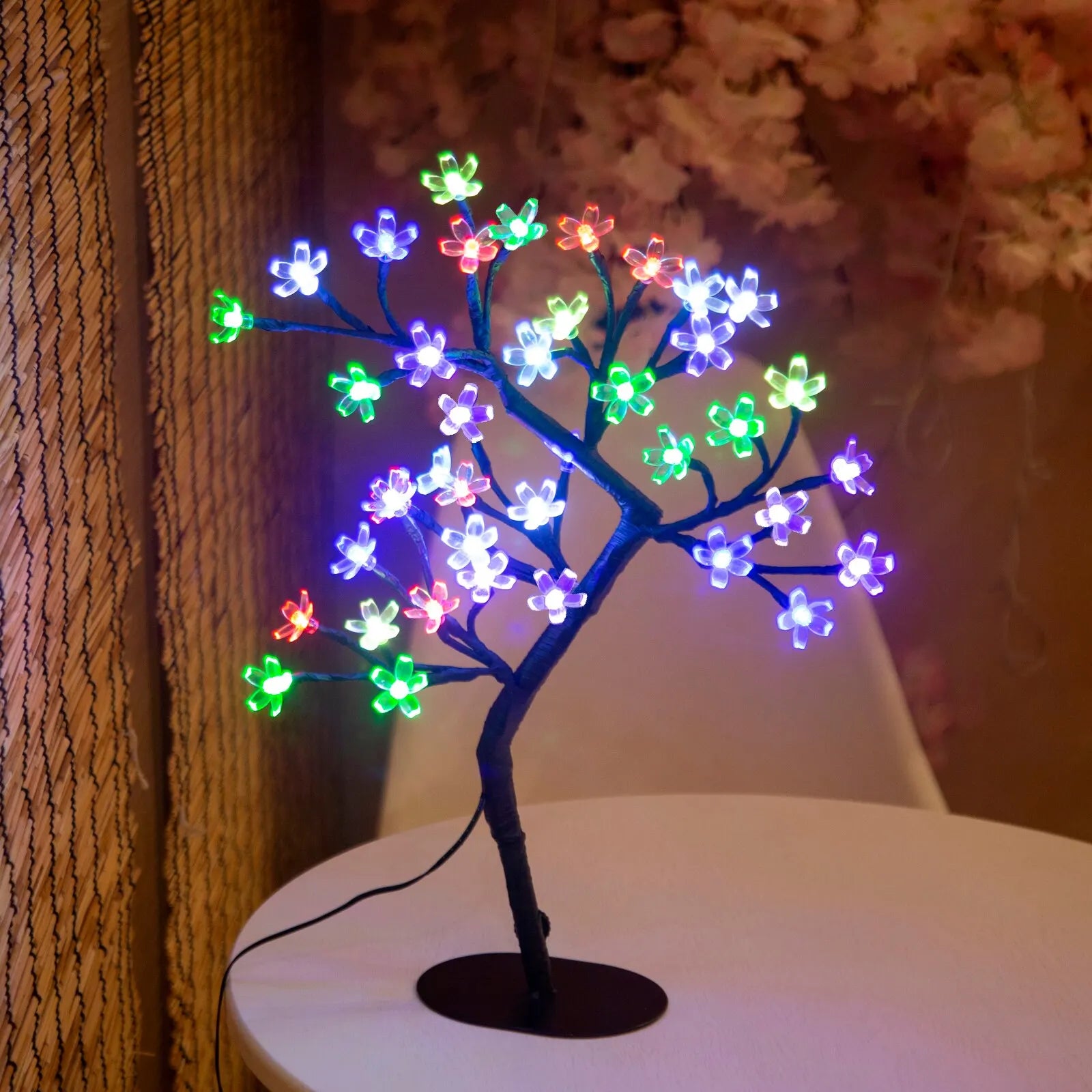 Luz LED USB, Árbol de Cerezo en Flor, Decoración del Hogar, Navidad.