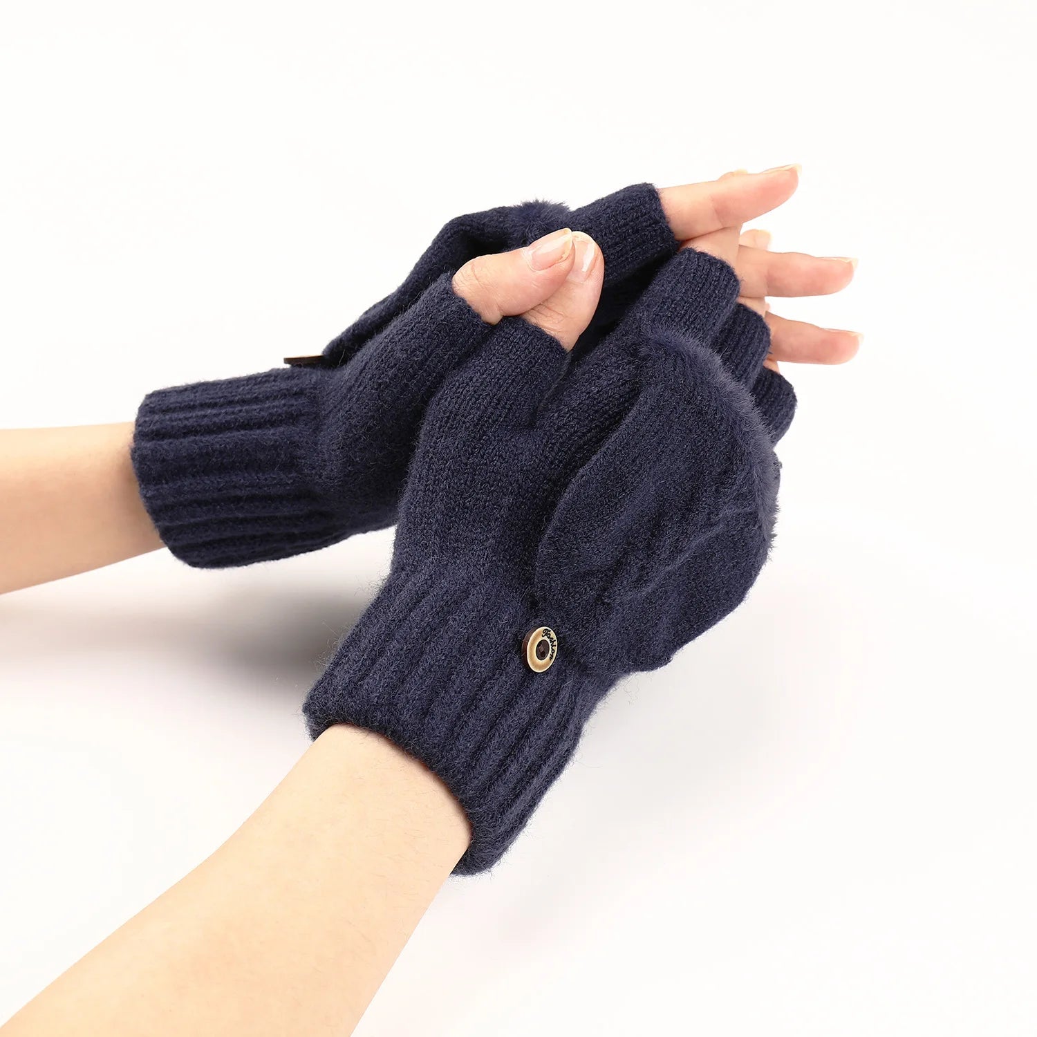 Guantes de Lana de Invierno para Mujer, sin Dedos.