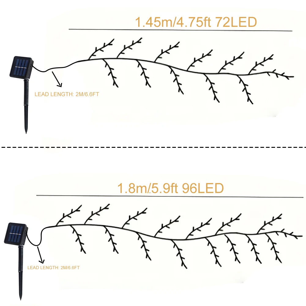 Lámpara LED Solar o USB de Rama de Árbol, Decoración Navideña, para el Hogar.