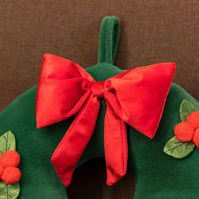 Almohada de decoración del hogar con tema navideño, pan de jengibre, árbol de Navidad.