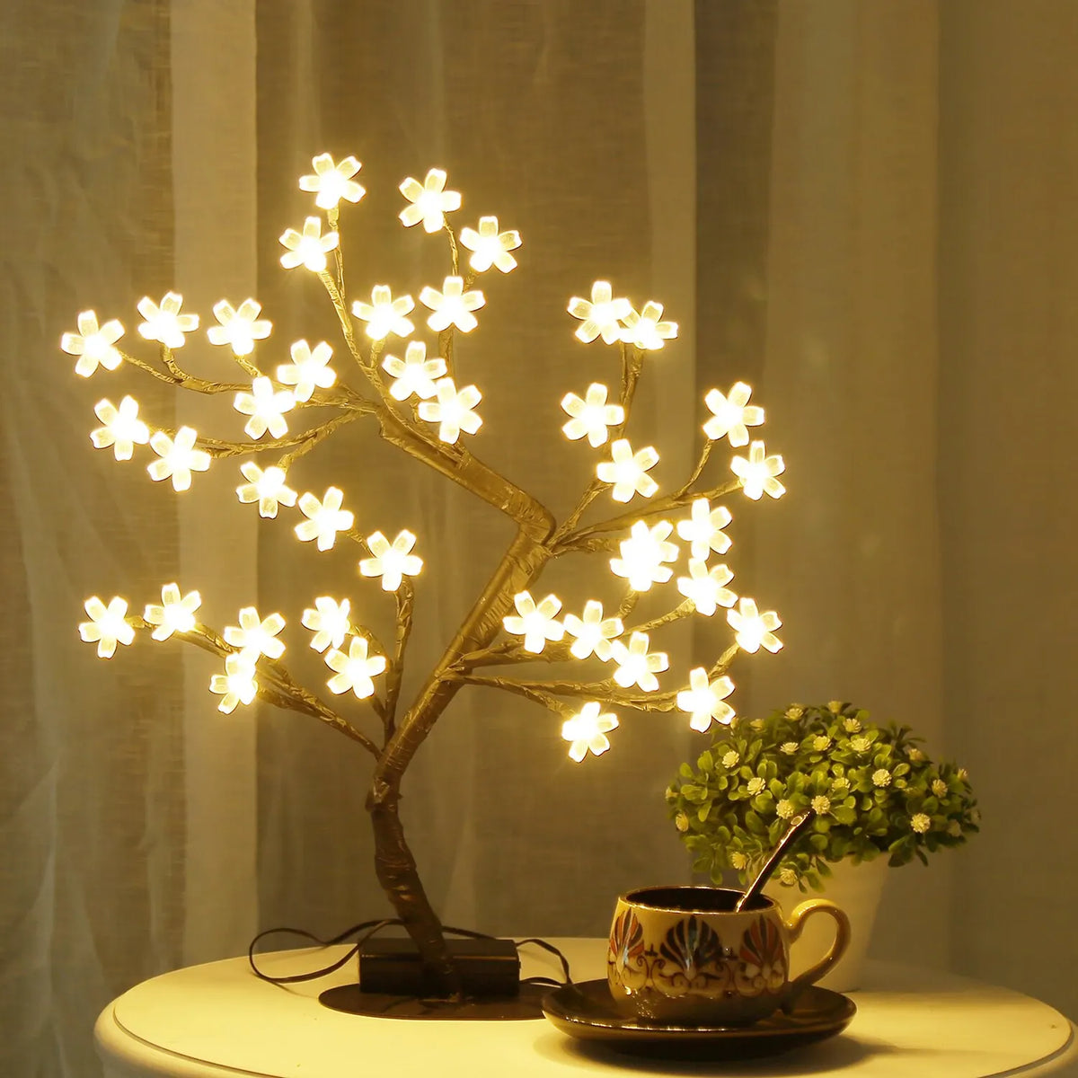 Luz LED USB, Árbol de Cerezo en Flor, Decoración del Hogar, Navidad.