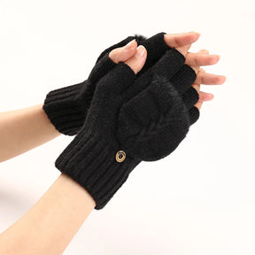 Guantes de Lana de Invierno para Mujer, sin Dedos.