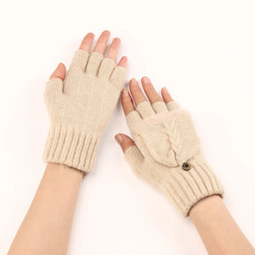 Guantes de Lana de Invierno para Mujer, sin Dedos.