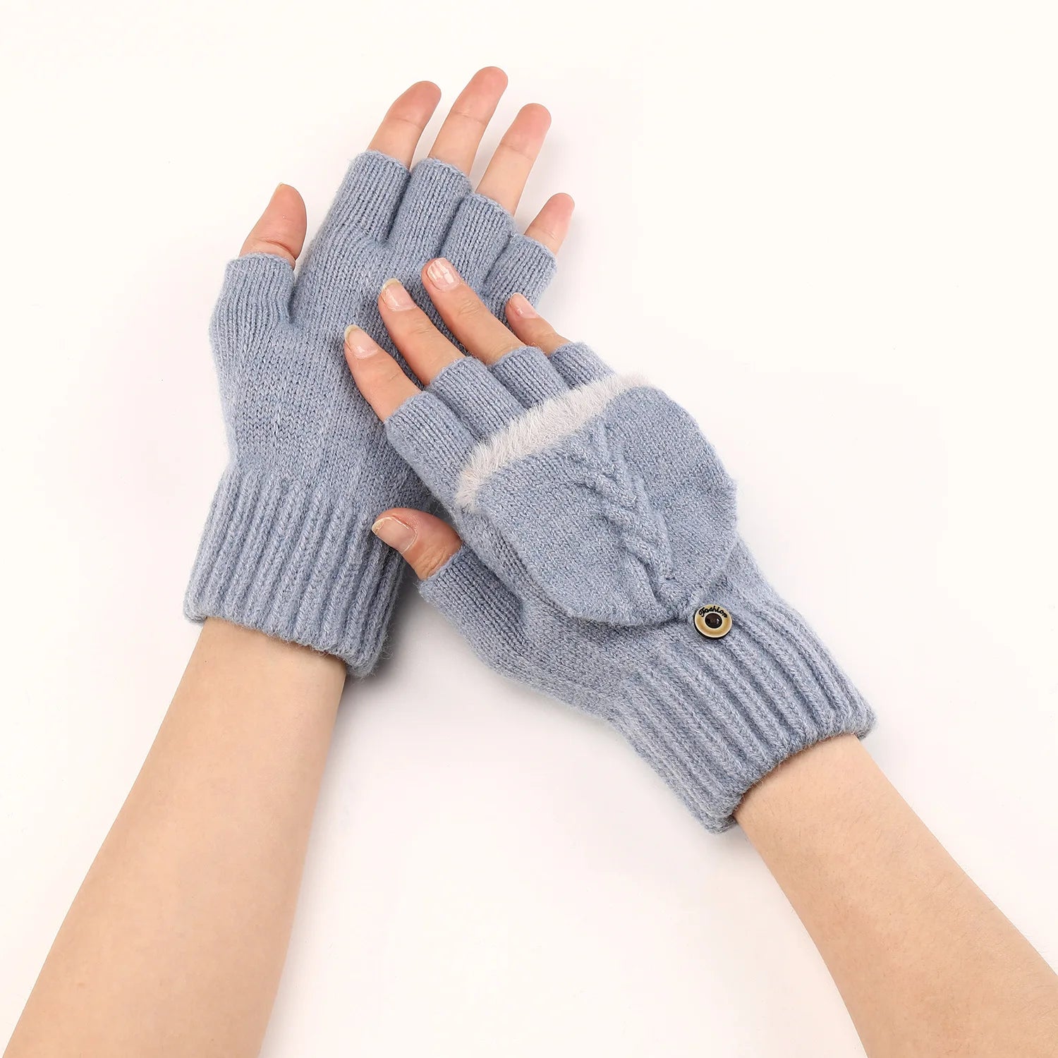 Guantes de Lana de Invierno para Mujer, sin Dedos.