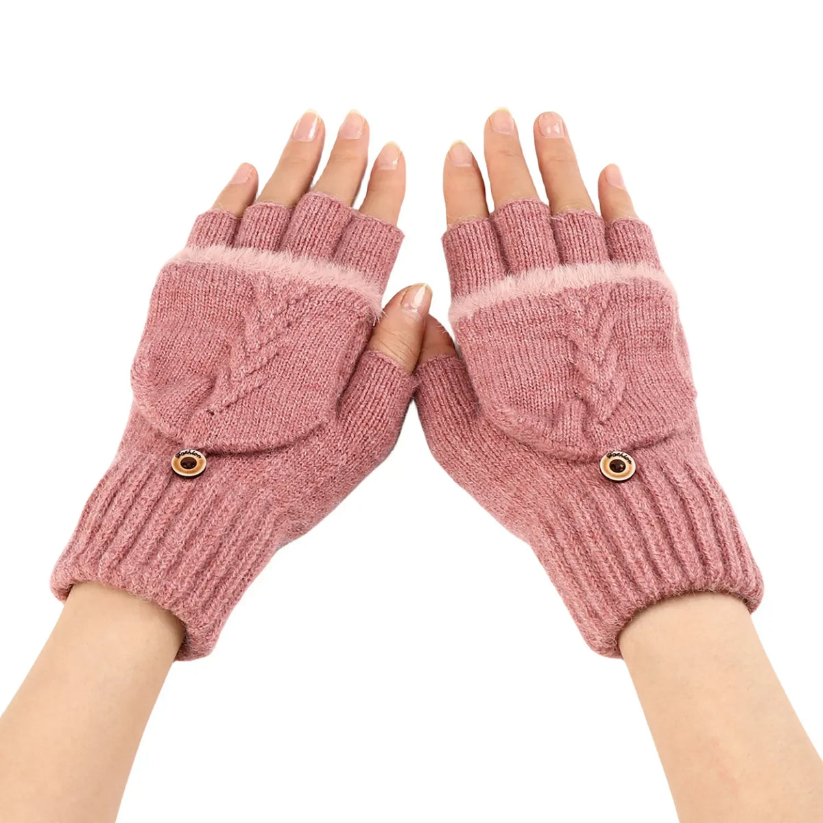 Guantes de Lana de Invierno para Mujer, sin Dedos.